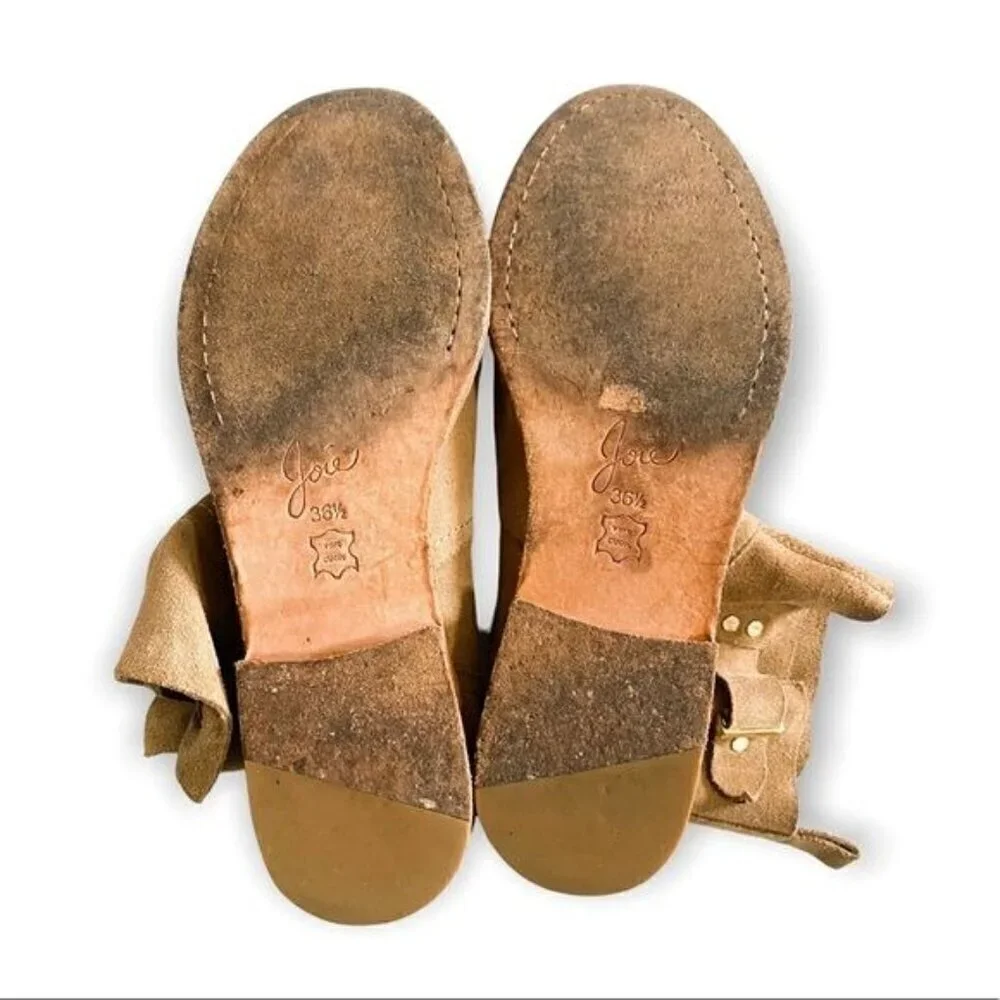 Joie Hoxton Suede Beige Spring Ankle Boots, size 36.5EU